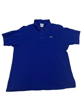Lacoste Men's 100% Cotton Blue SS Polo Shirt Classic Fit Iconic Logo, Size 6